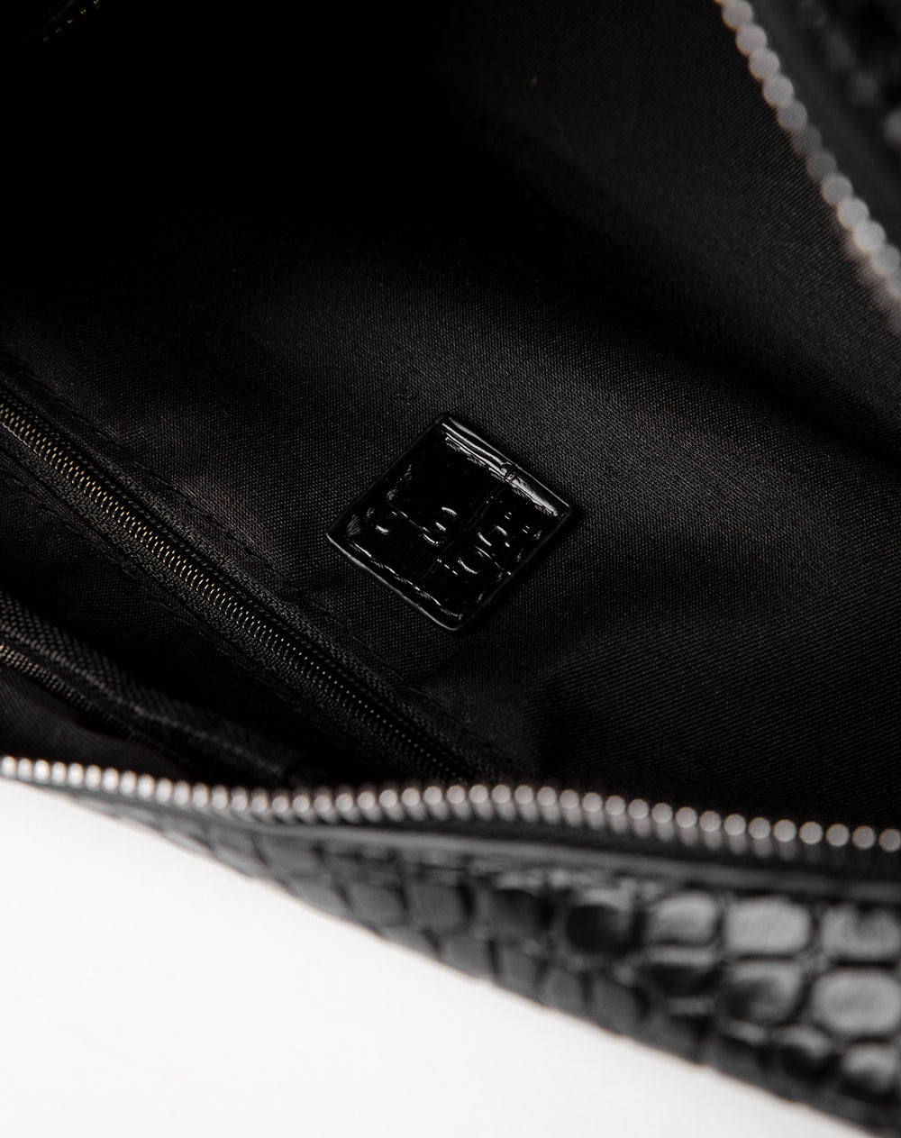 Bolso baguette texturizado negro mujer