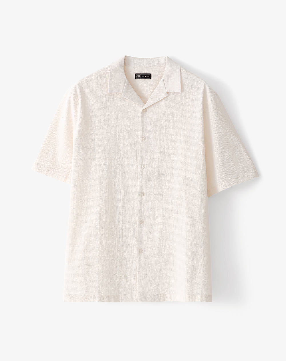 Camisa regular fit manga corta vainilla