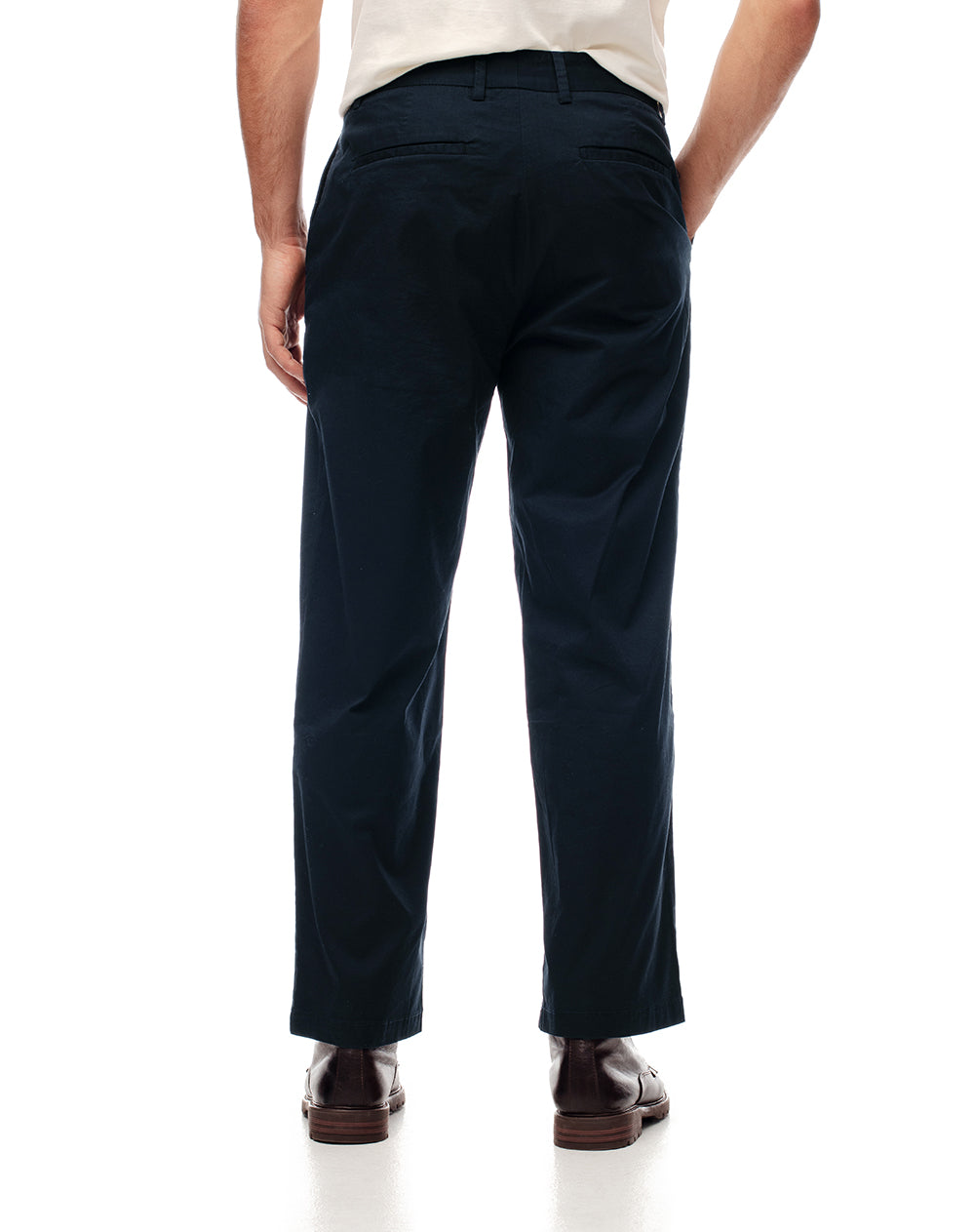 Pantalón regular fit tiro medio azul