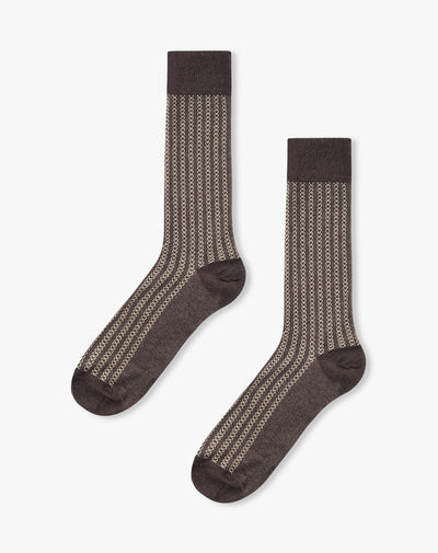 Medias largas cafés jaspe