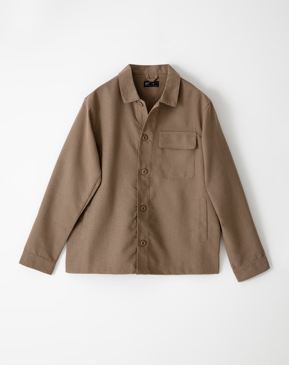 Chaqueta regular fit sin capucha café