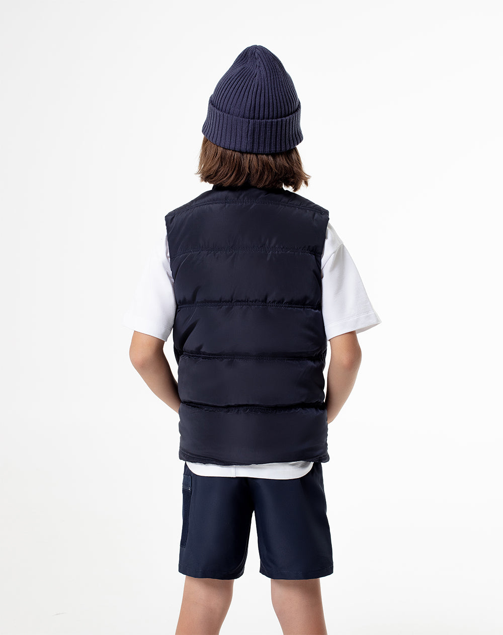 Chaleco regular fit sin capucha azul