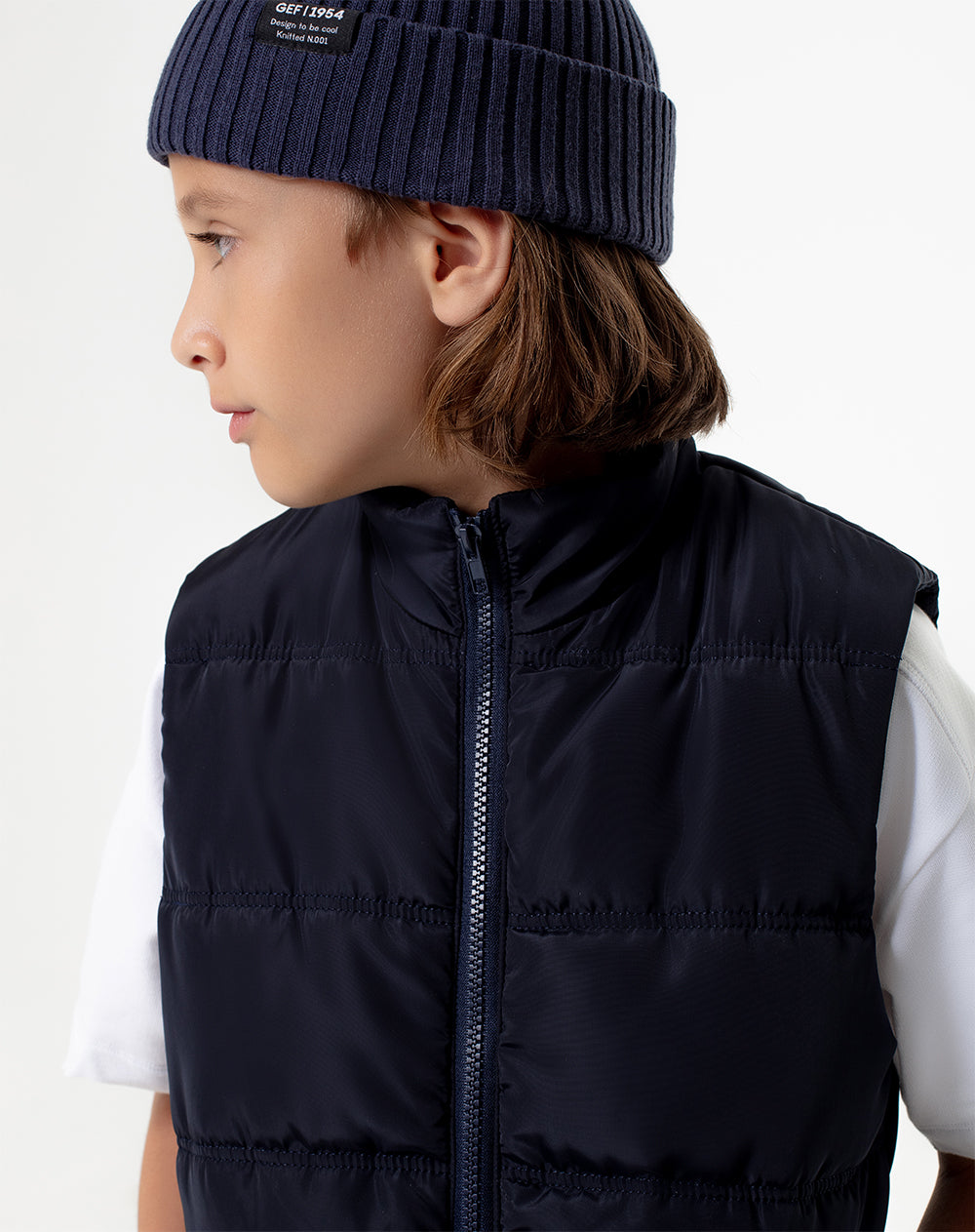 Chaleco regular fit sin capucha azul