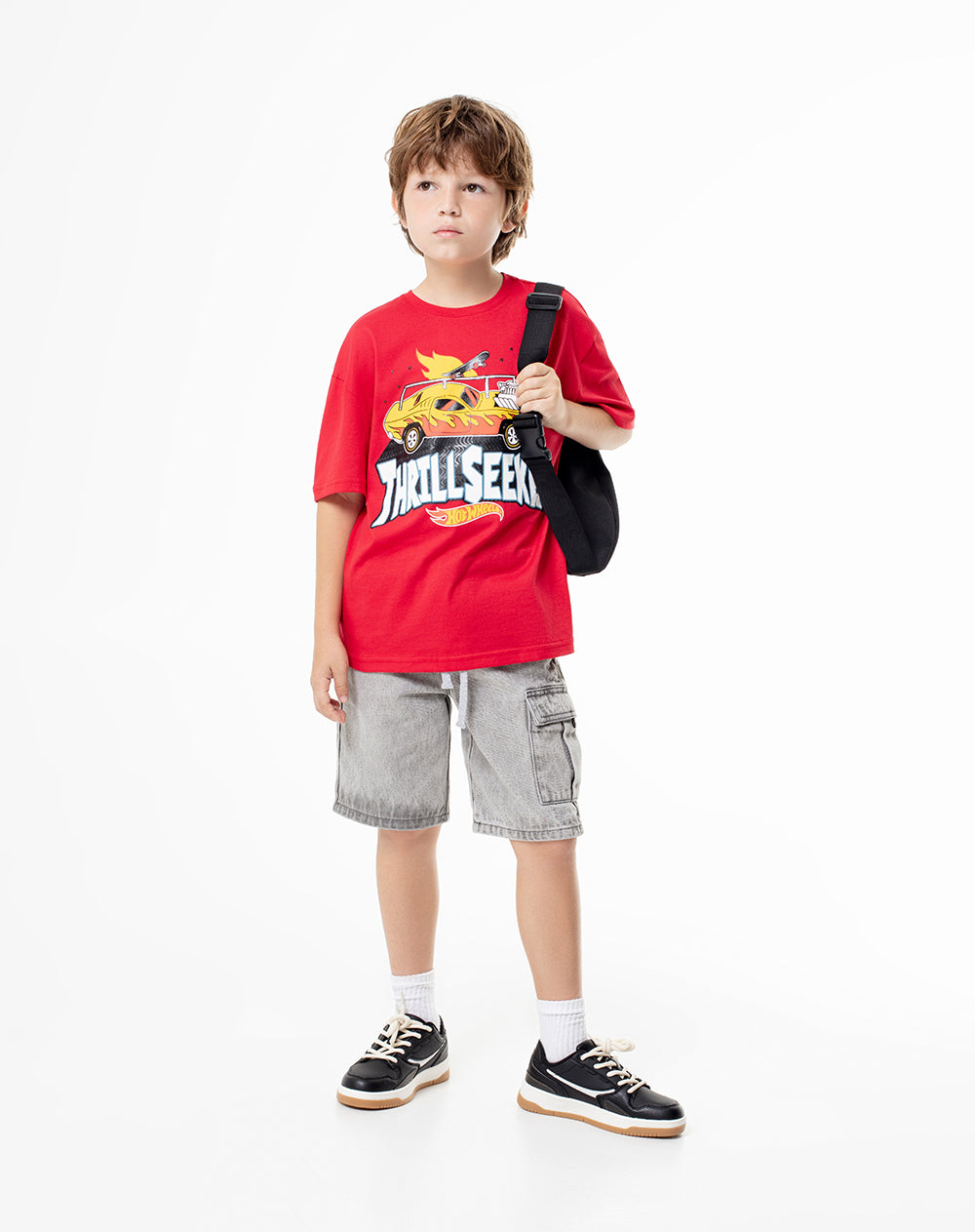 Camiseta Hot wheels manga corta roja