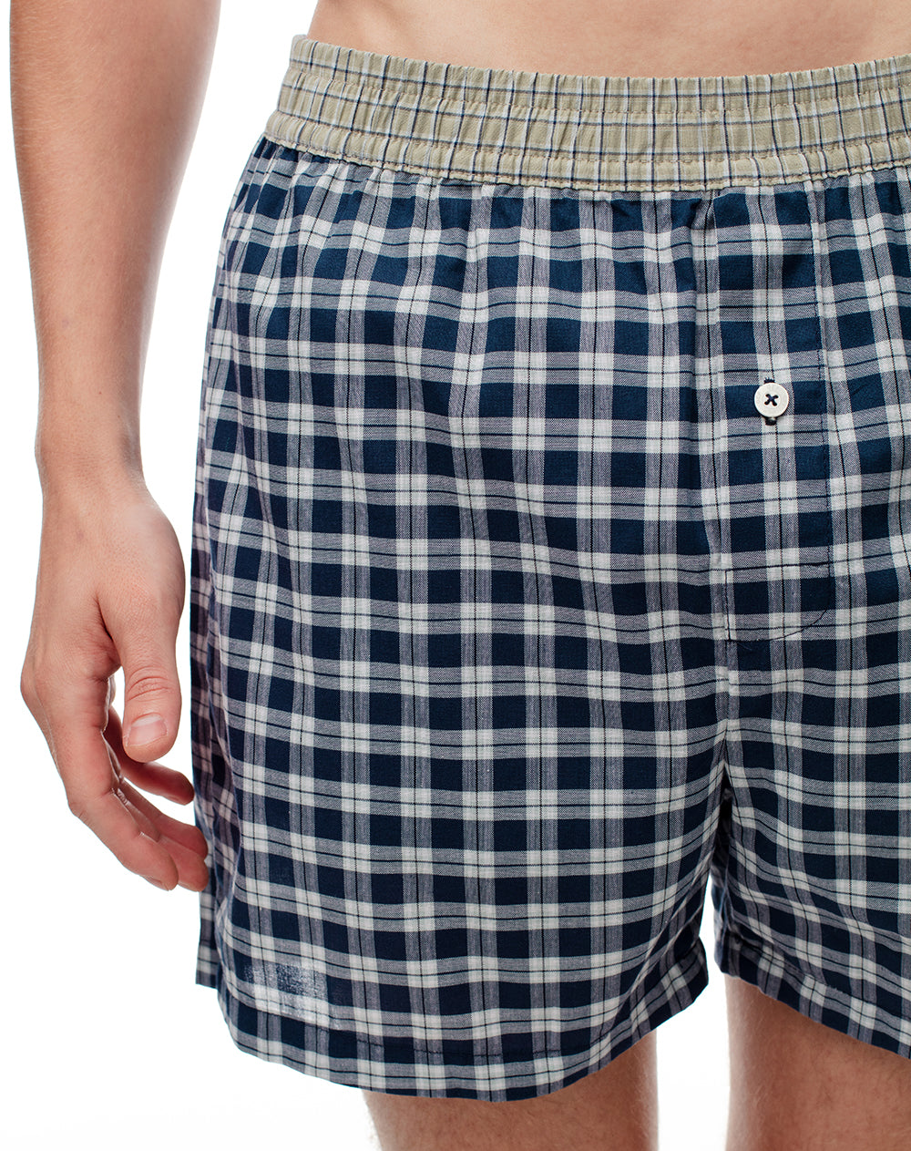 Bóxer largo elastico recubierto azul cuadros