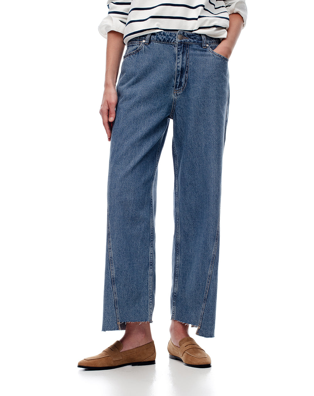 Jean regular fit tiro medio indigo