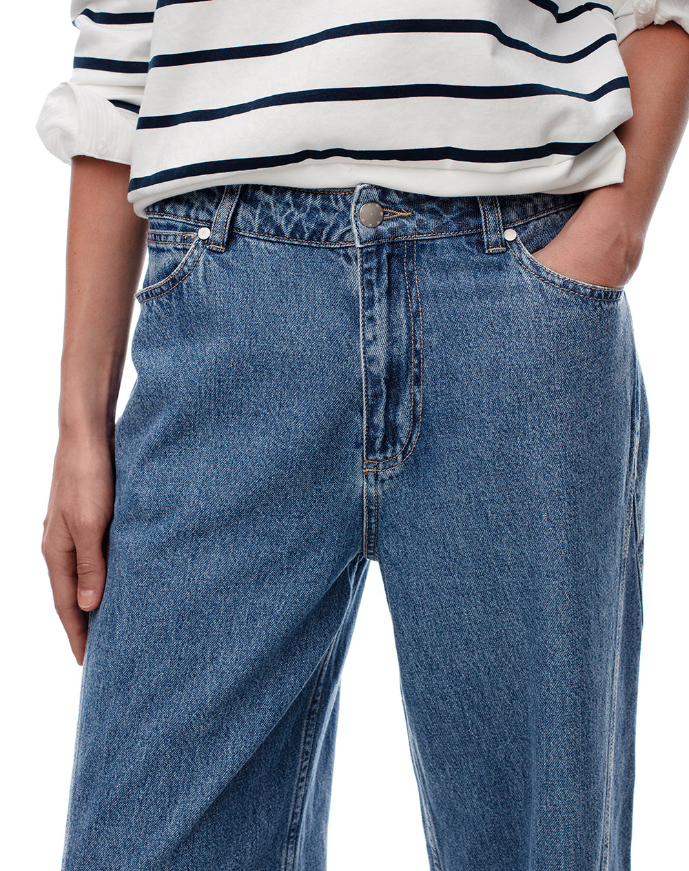 Jean regular fit tiro medio indigo