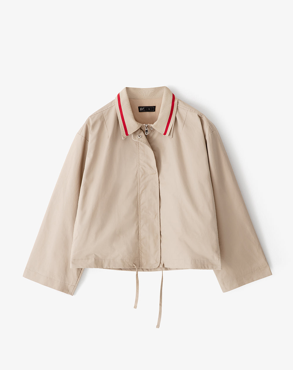 Chaqueta holgada algodón caqui mujer