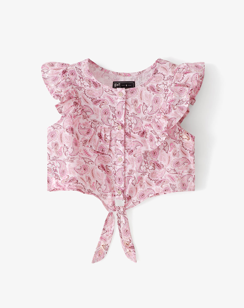 Blusa regular boleros rosada estampada niña