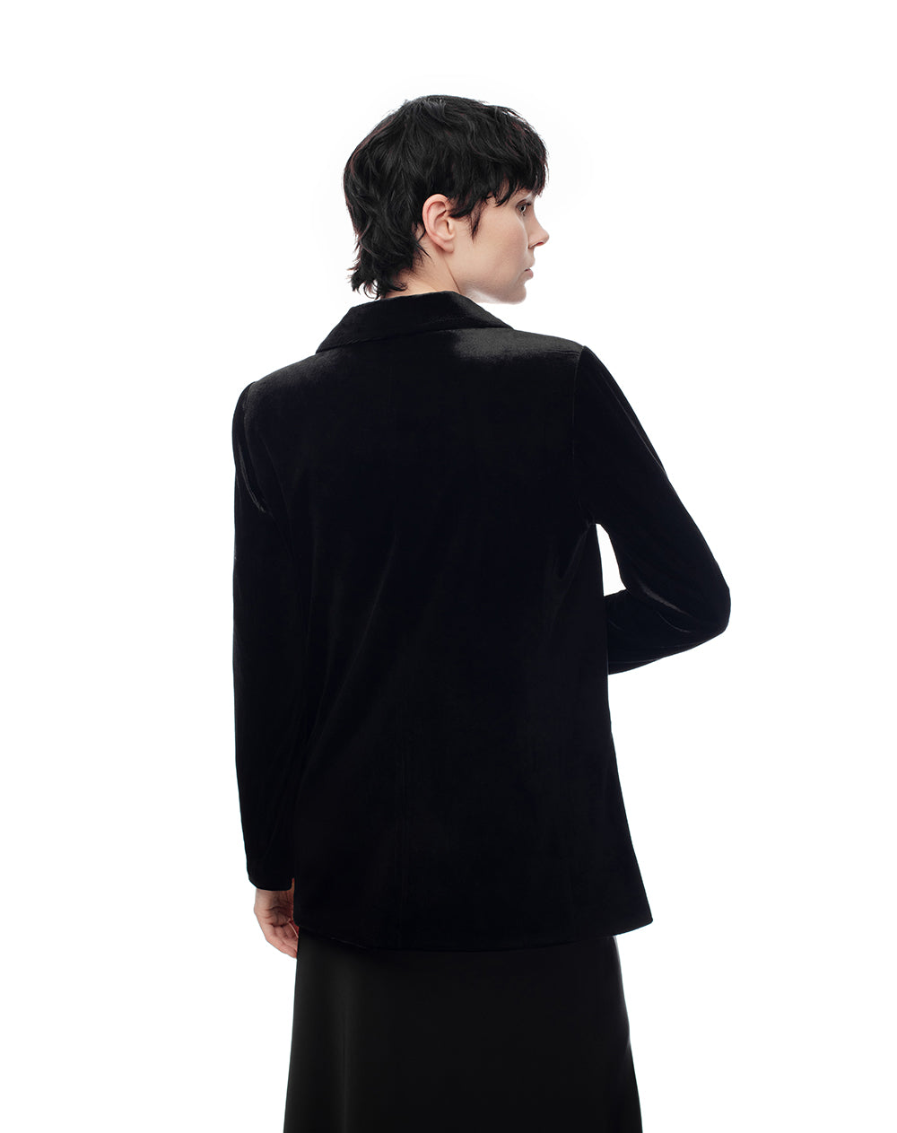 Chaqueta oversized fit sin capucha negra
