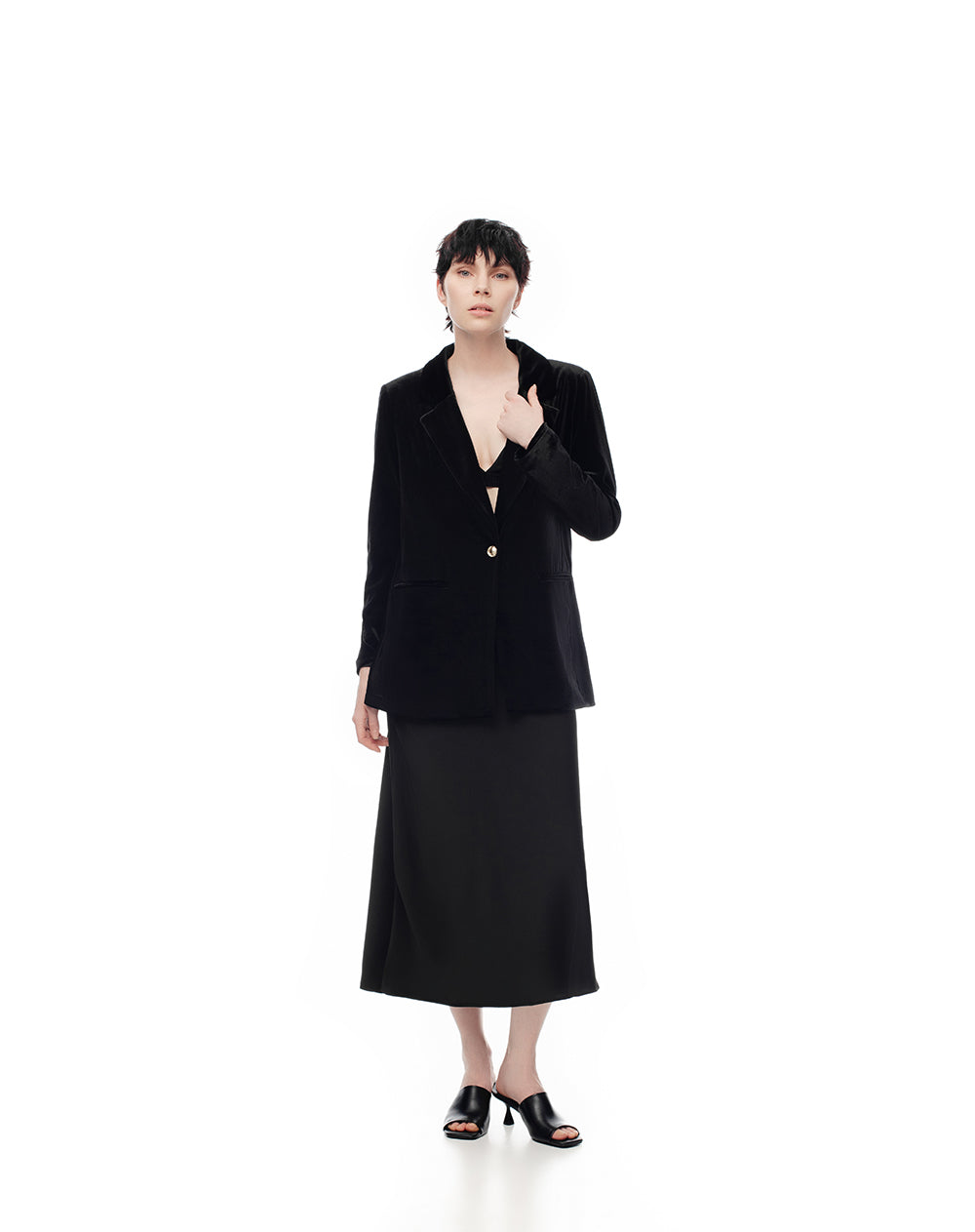 Chaqueta oversized fit sin capucha negra