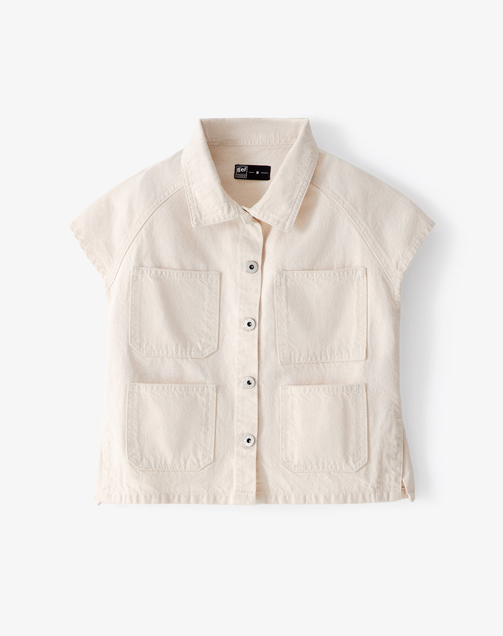 Chaleco oversized fit sin capucha crema