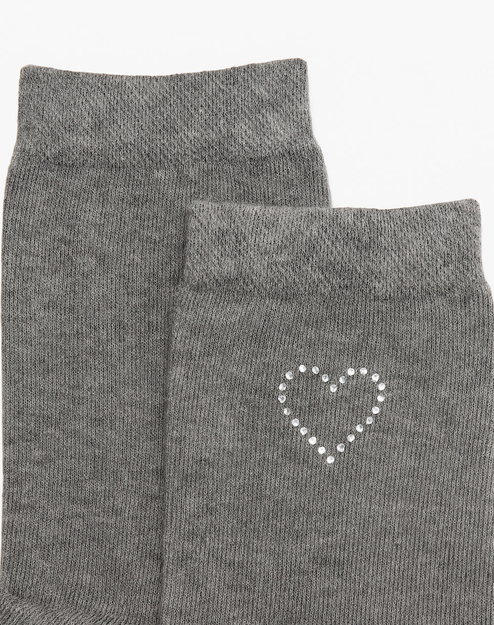Medias mujer largas corazón brillos grises