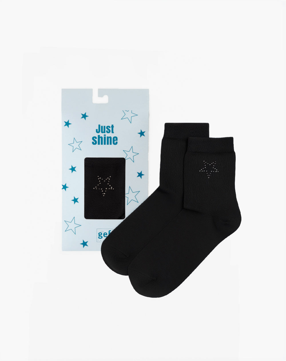 Medias mujer largas estrella brillos negras