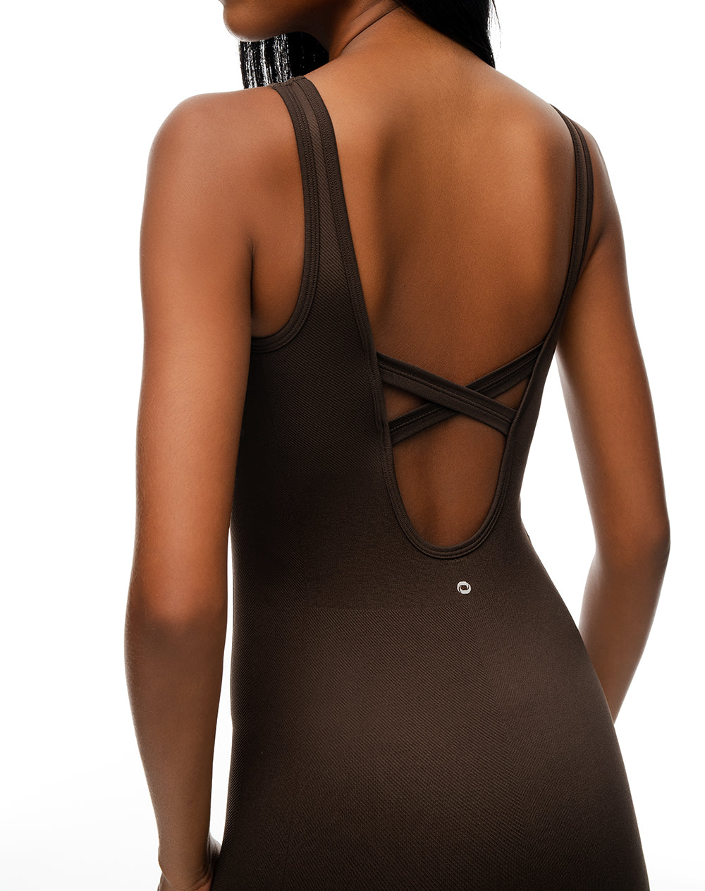 Enterizo deportivo seamless chocolate mujer