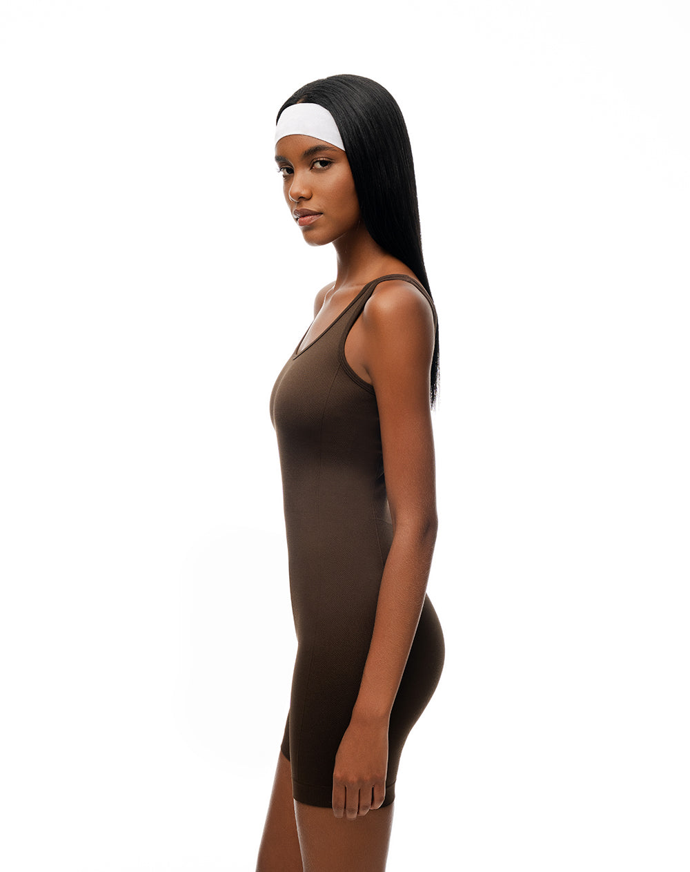 Enterizo deportivo seamless chocolate mujer