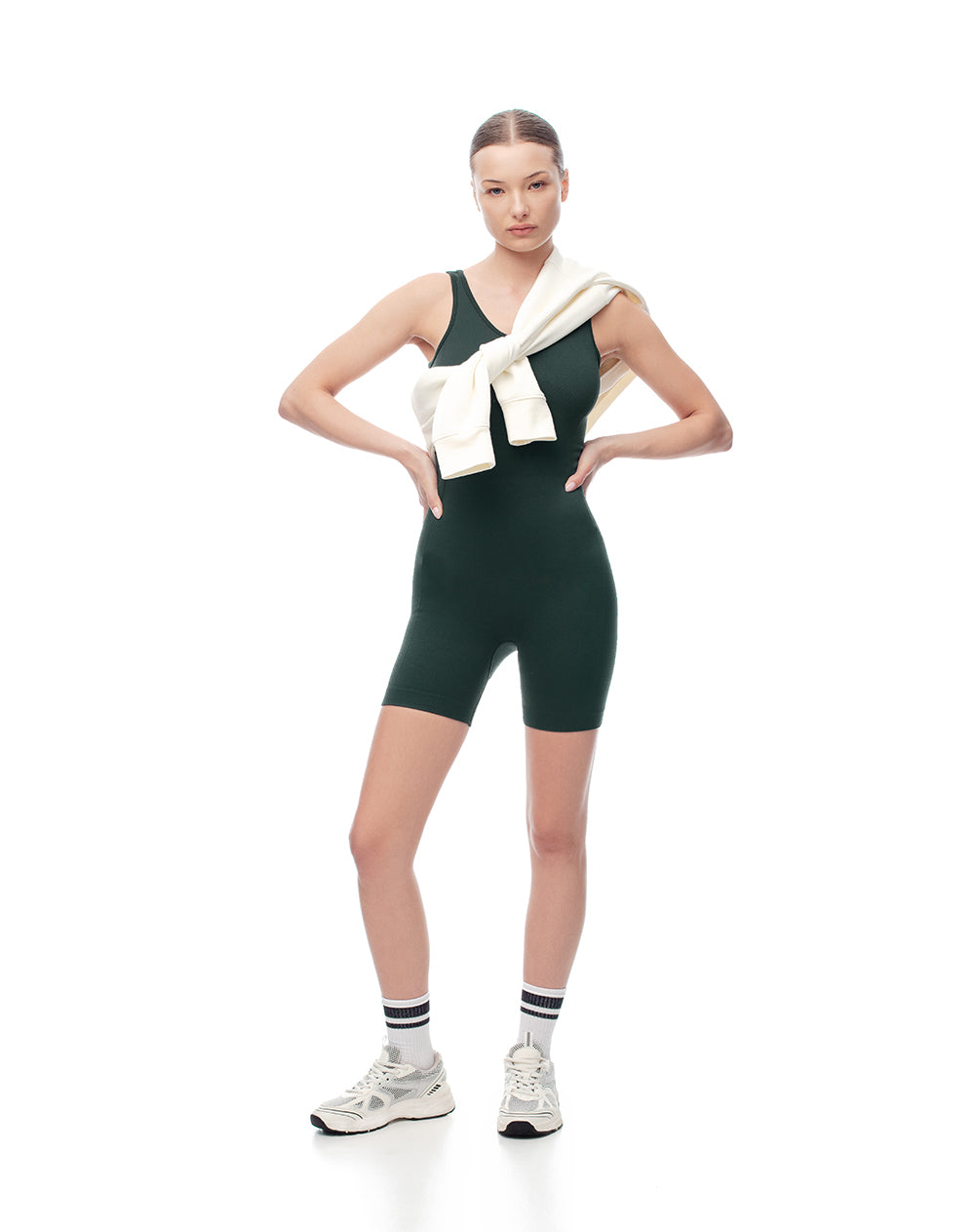 Enterizo deportivo seamless verde mujer
