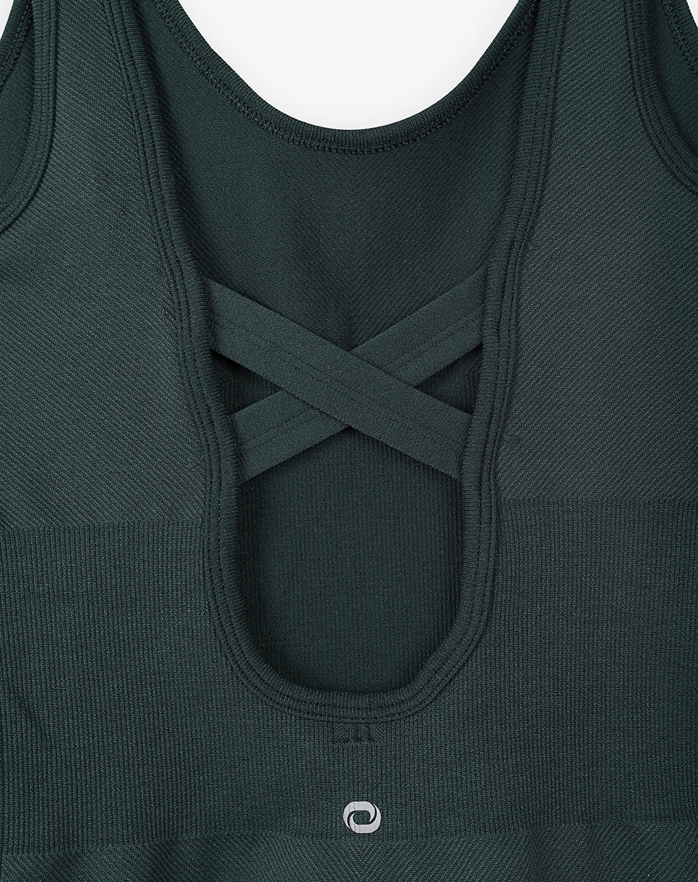 Enterizo deportivo seamless verde mujer