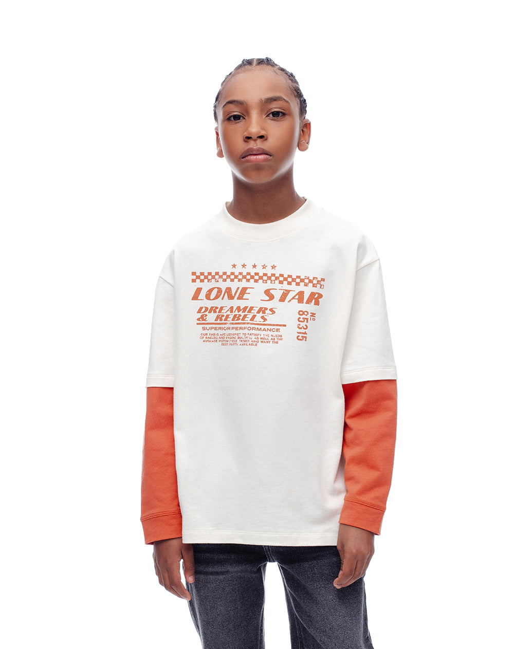 Camiseta regular fit manga larga vainilla