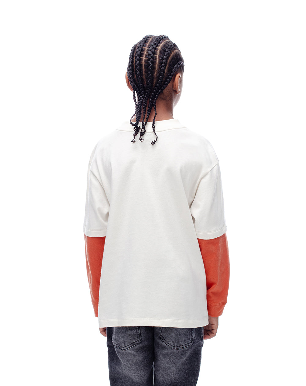 Camiseta regular fit manga larga vainilla