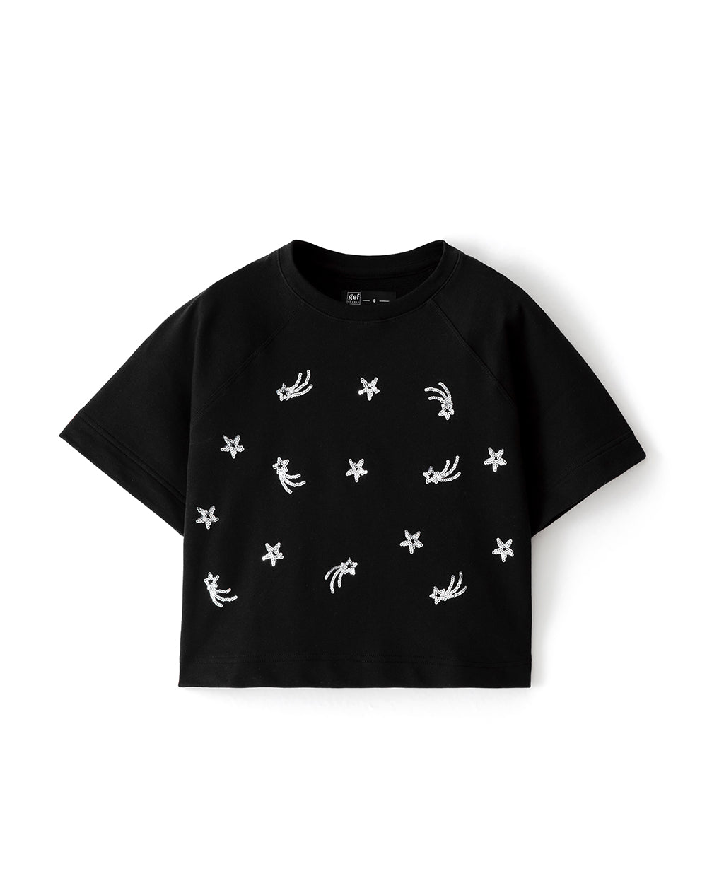 Camiseta regular algodón negra niña