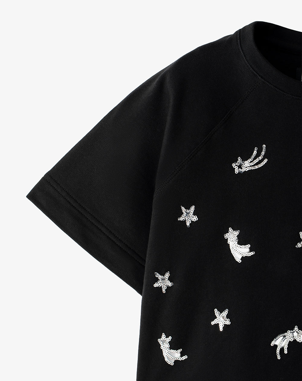 Camiseta regular algodón negra niña