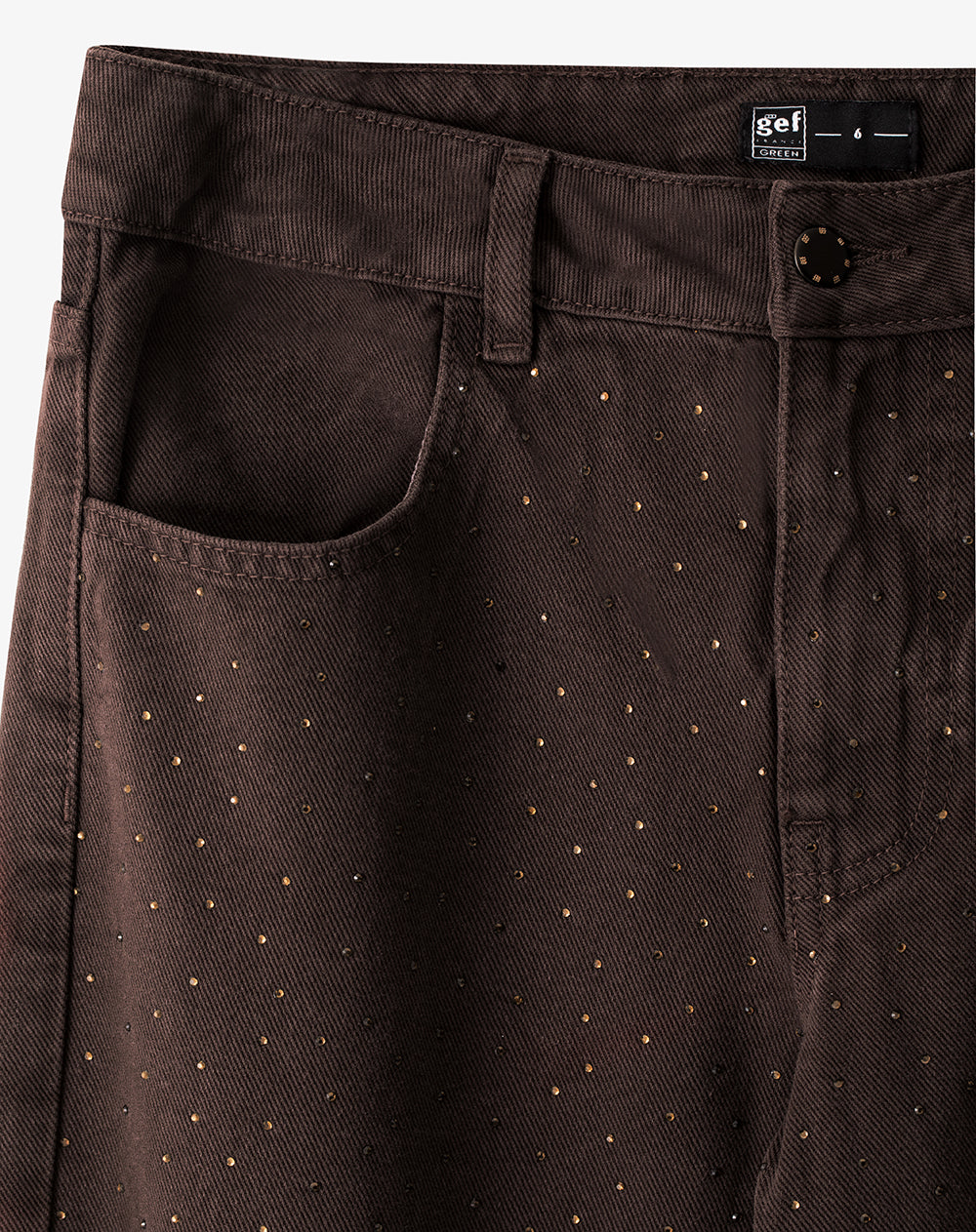 Pantalón regular fit tiro medio en drill chocolate