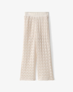 Pantalón regular tiro medio crema niña