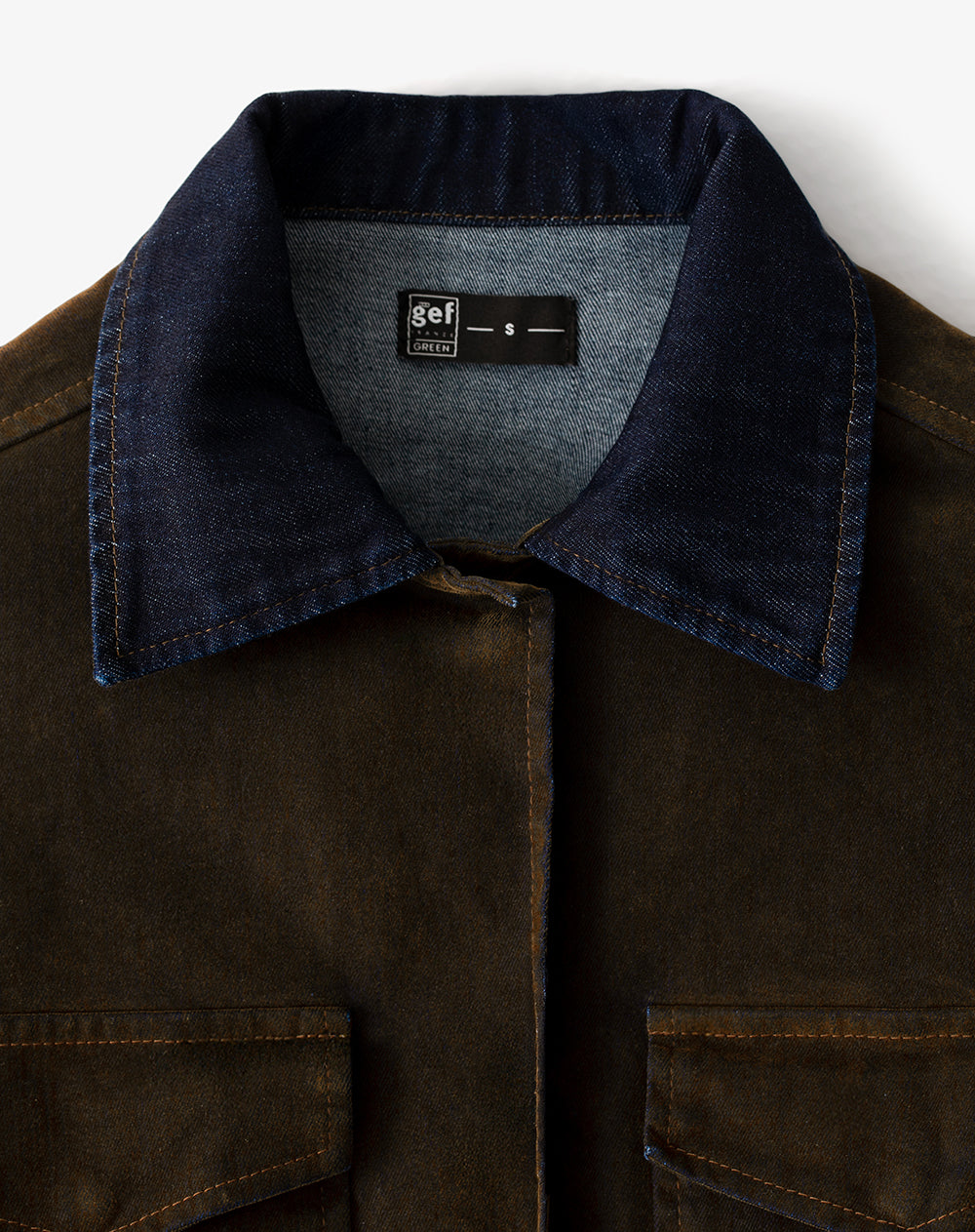 Chaqueta overshirt efecto gamuza café mujer