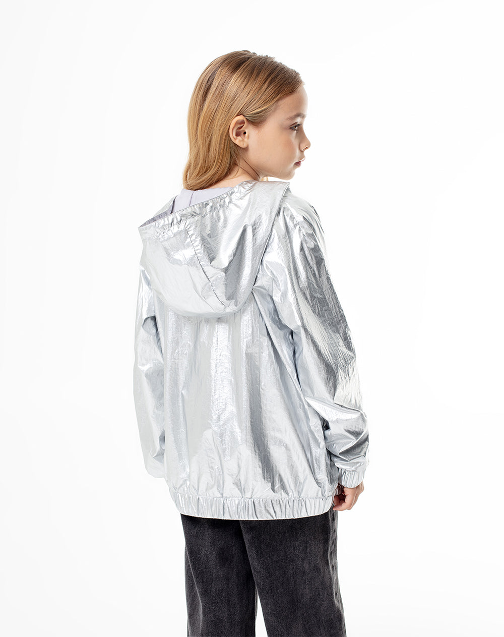 Chaqueta regular fit con capucha gris