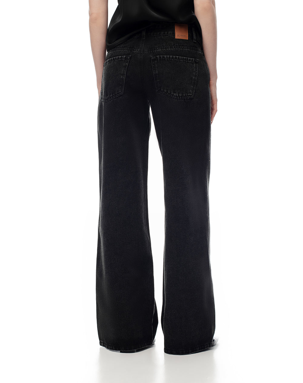 Jean loose fit tiro medio denim negro