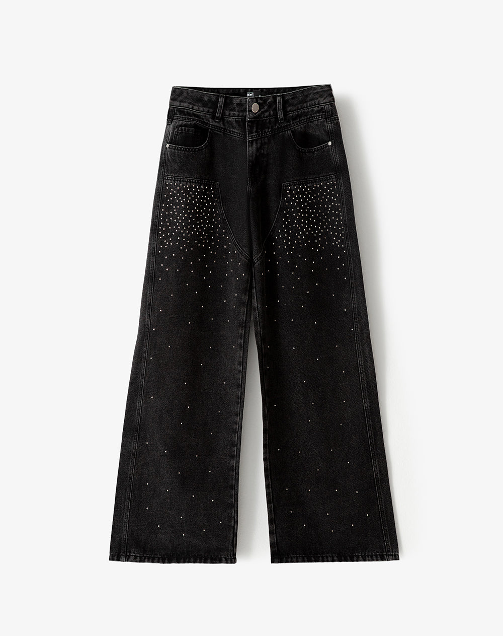 Jean loose fit tiro medio denim negro