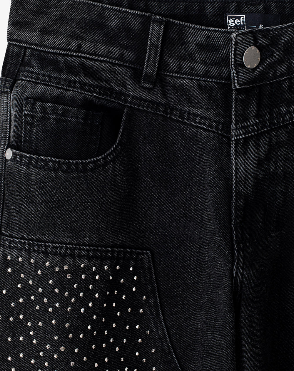 Jean loose fit tiro medio denim negro