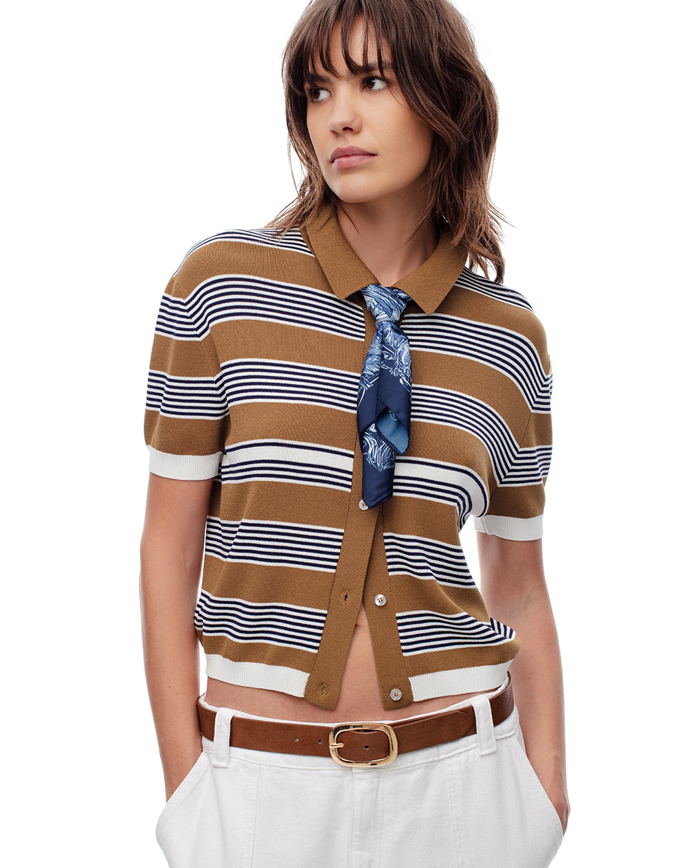Polo regular fit rayas azules
