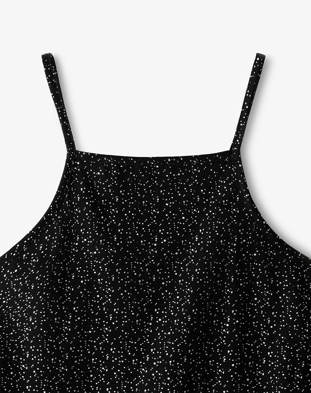 Conjunto vestido + camibuzo negro brillos niña
