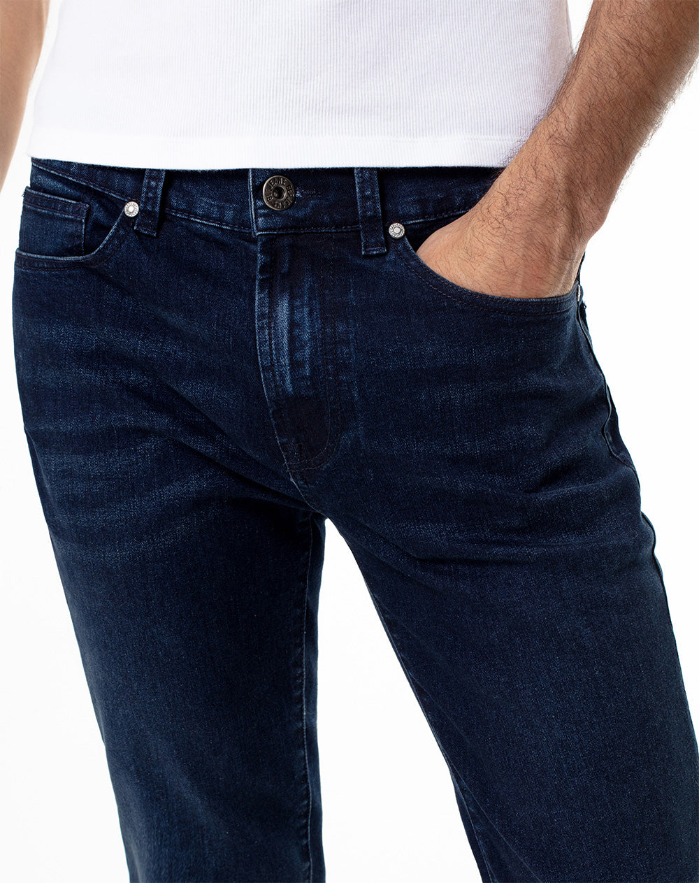 Jean skinny fit tiro medio indigo oscuro