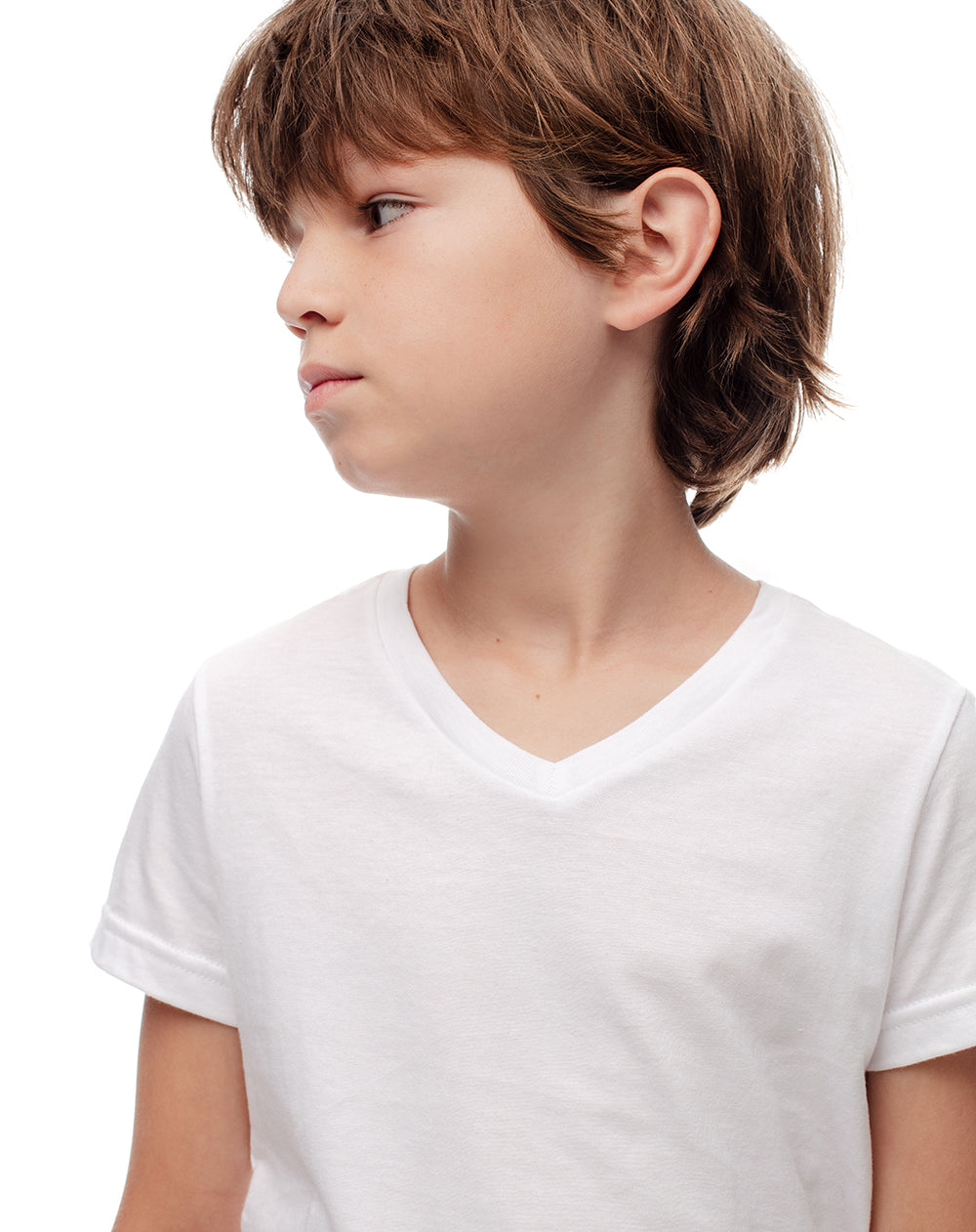 Camiseta slim algodón x2unds blanca niño