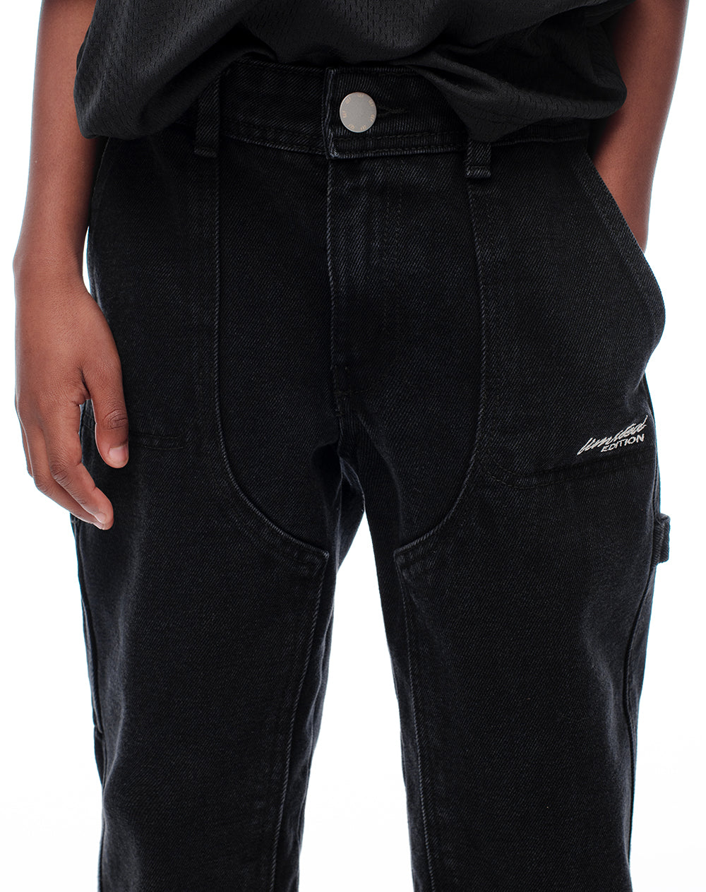 Jean recto algodón negro niño