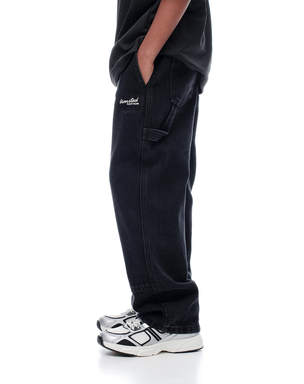 Jean recto algodón negro niño