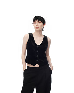 Chaleco regular fit sin capucha negro