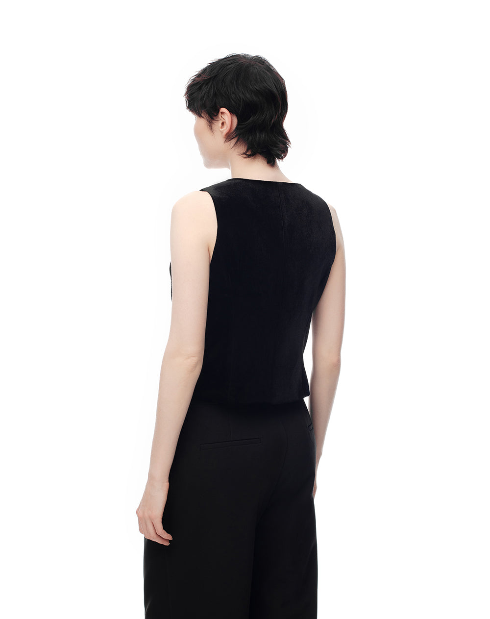 Chaleco regular fit sin capucha negro