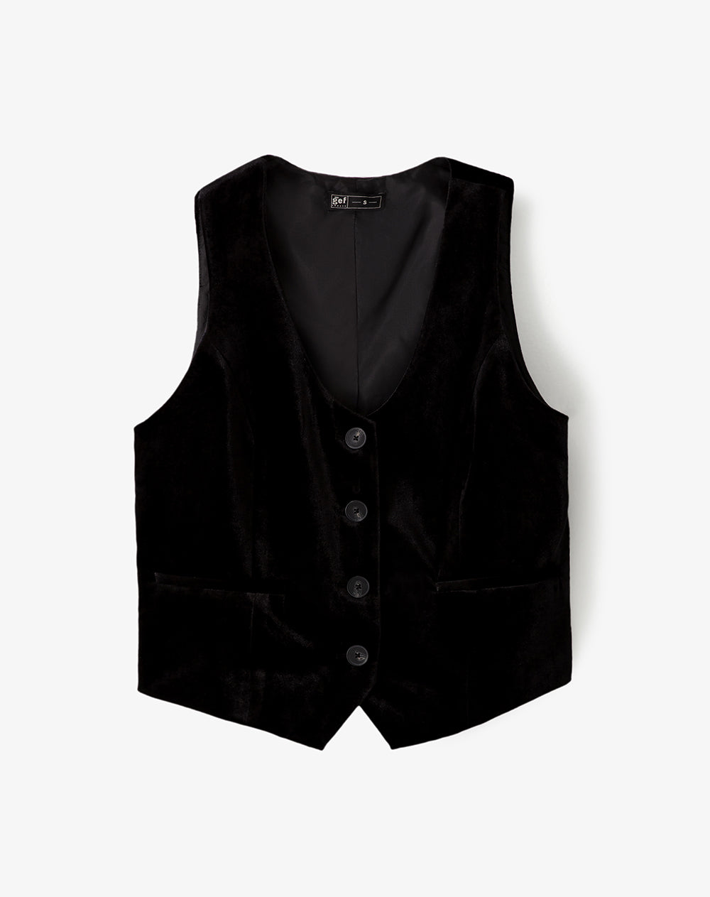 Chaleco regular fit sin capucha negro