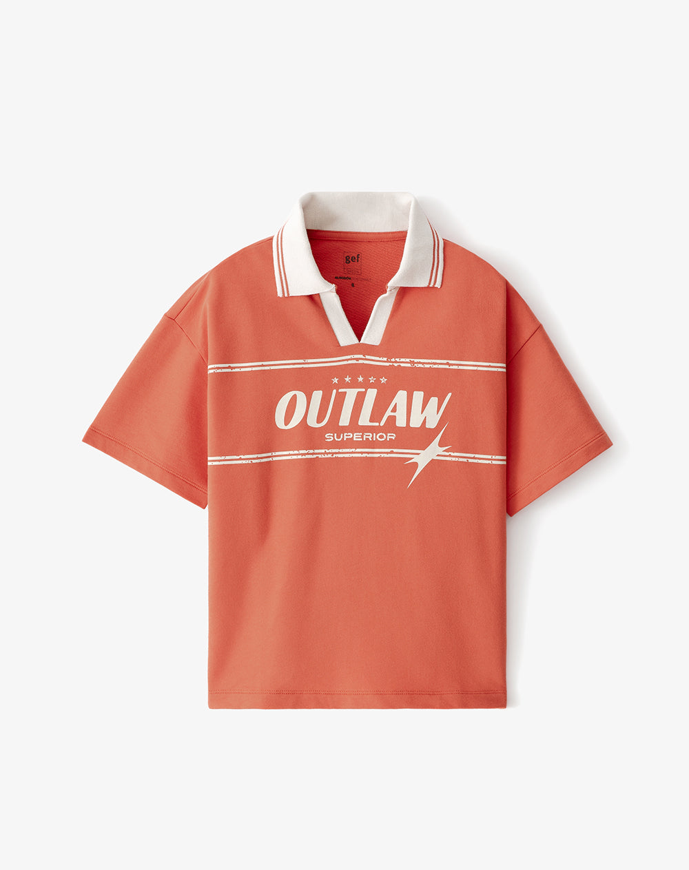 Polo oversize algodón naranja estampada niño