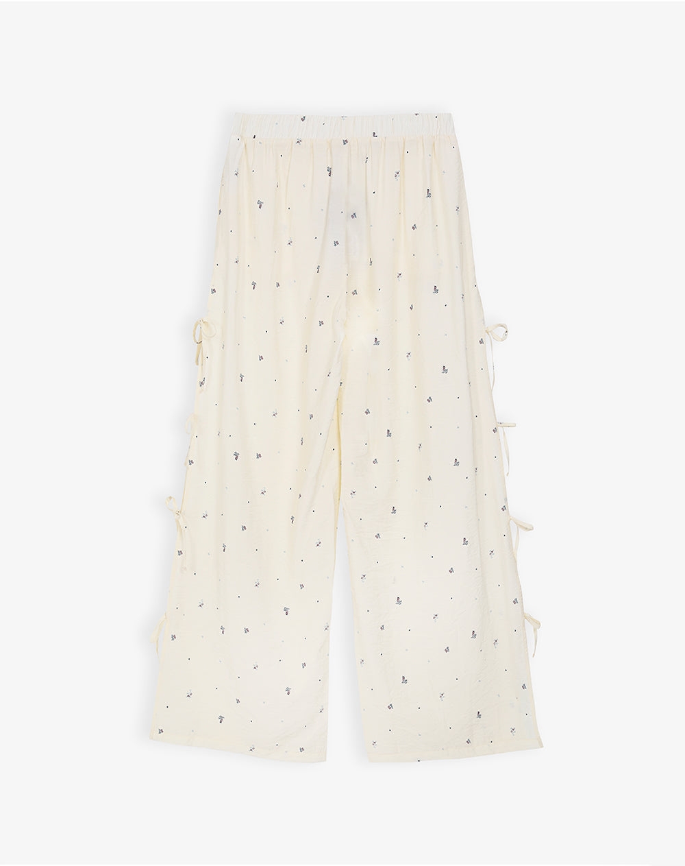 Pantalón regular fit tiro medio crudo estampado