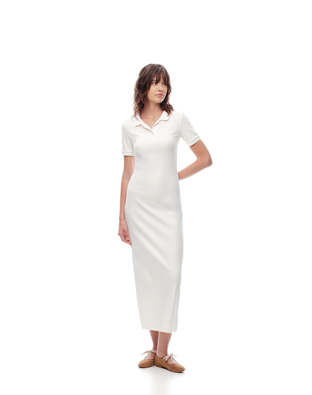 Vestido largo crudo