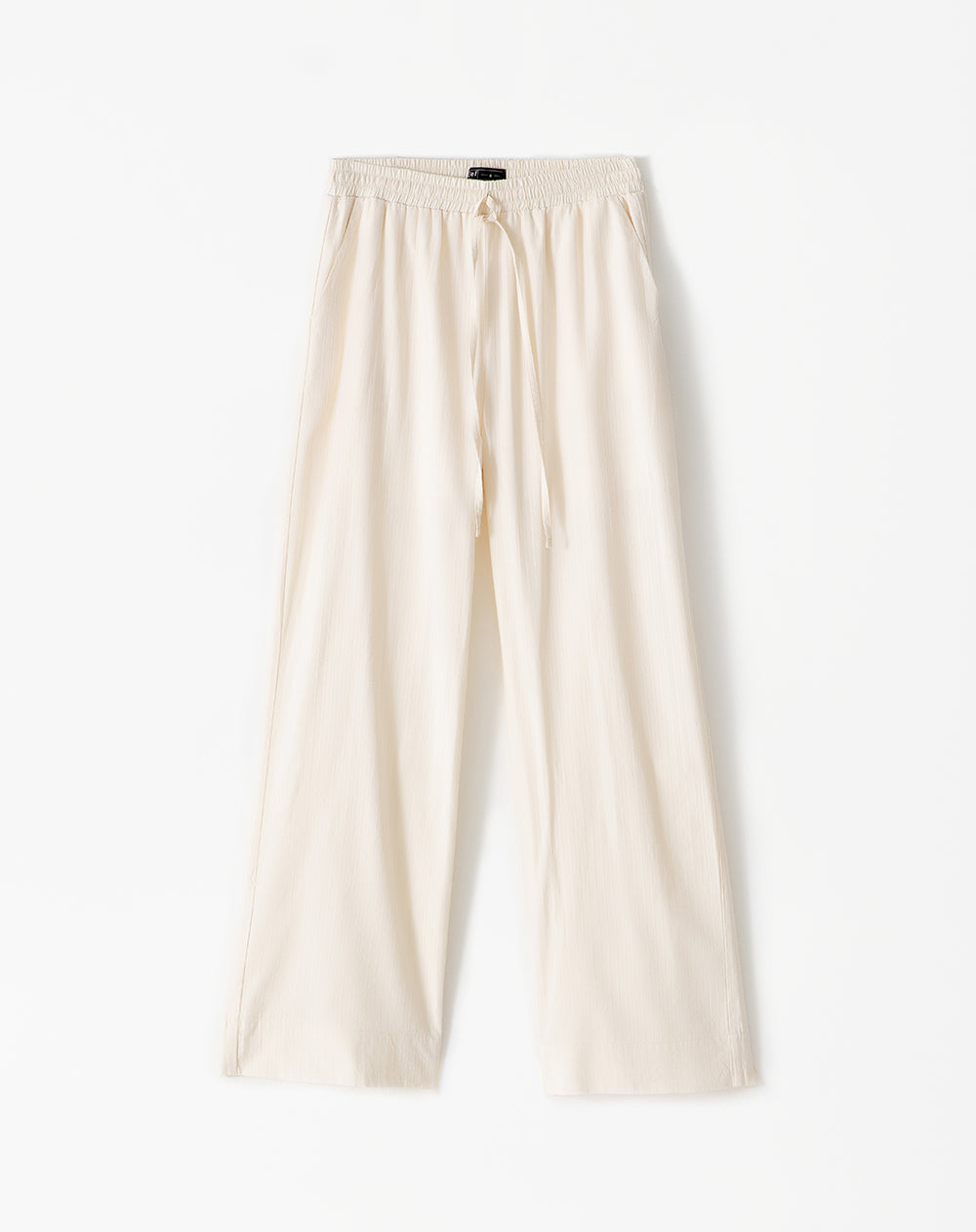 Pantalón relaxed fit tiro alto vainilla