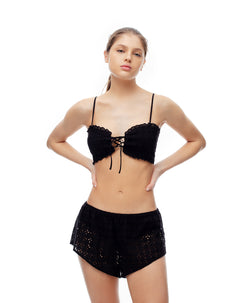 Short de pijama mujer ojalillo negro