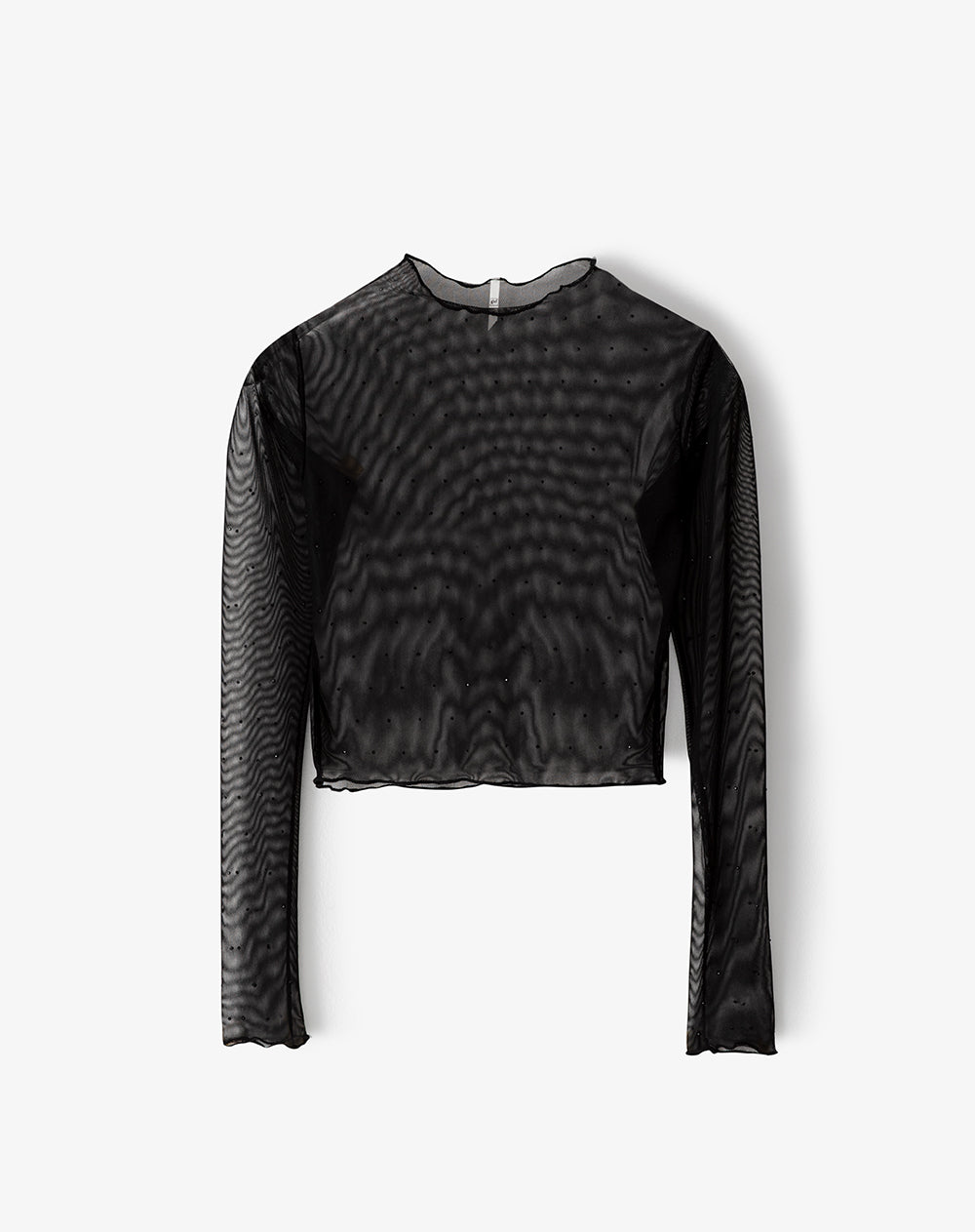 Camiseta slim fit manga larga negra