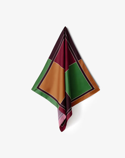 Pañuelo satinado multicolor estampado mujer
