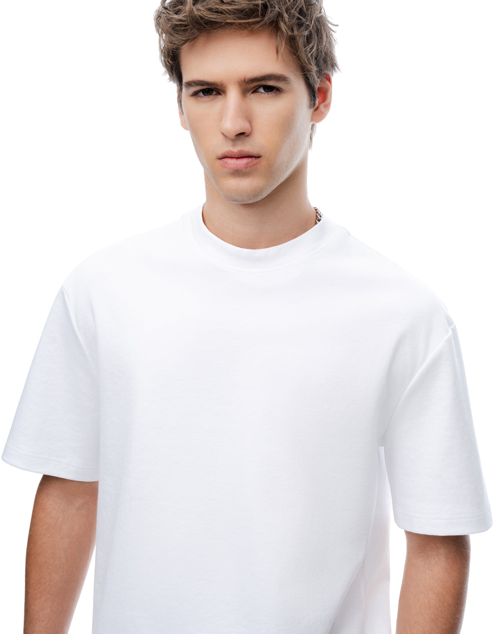 Camiseta manga corta oversize algodón blanca hombre
